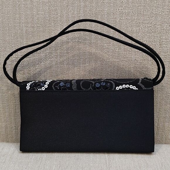 Black Sequined and Embroidered Special Occasion Bag NWOT - Picture 3 of 10
